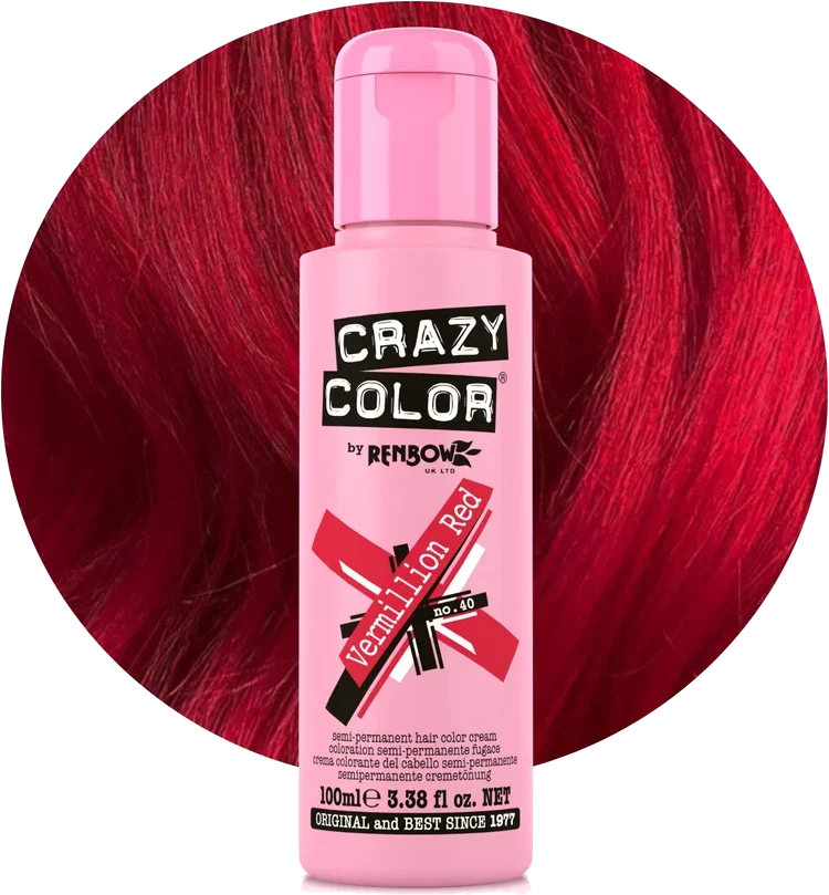 Crazy Color 40 Vermillion Red 100ml