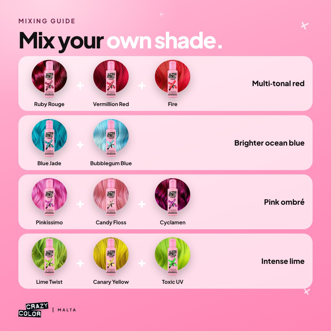 Crazy Color shade mixing combinations