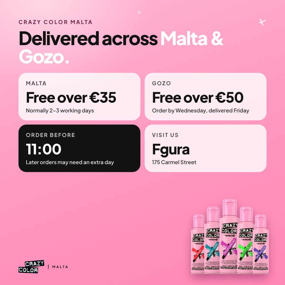 Crazy Color Malta delivery across Malta and Gozo